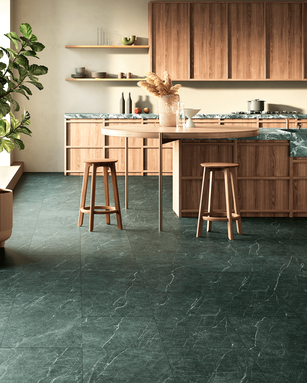 Moduleo LayRed - sol vinyle effet pierre - York Stone 46755 - revêtement de sol en vinyle dans la cuisine